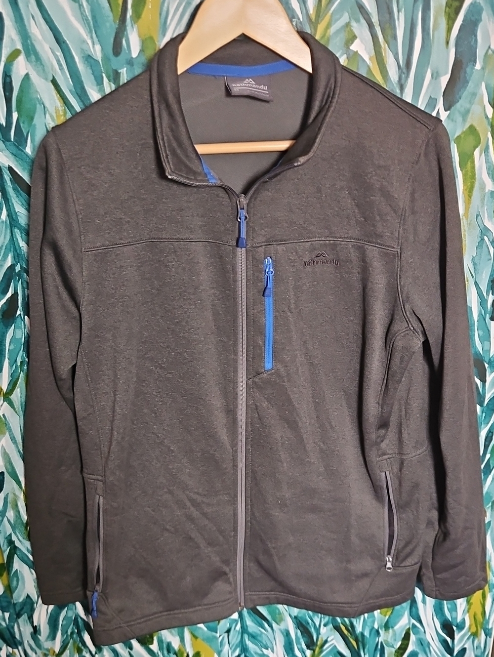 Kathmandu Men's Black Full-Zip Jacket with Blue Accents - Size M